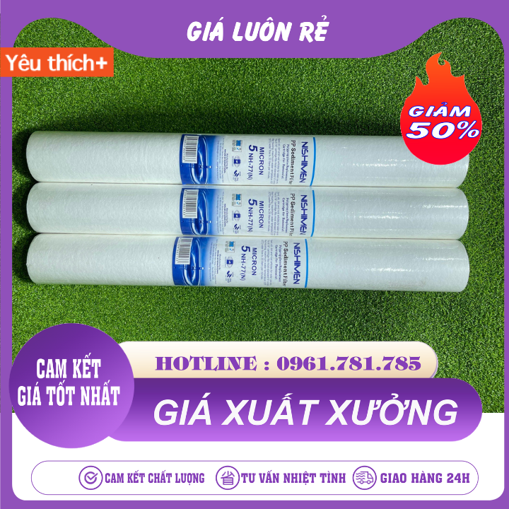 1 lõi lọc pp 20" xuất xứ malaysia cấu tạo từ polypropylene