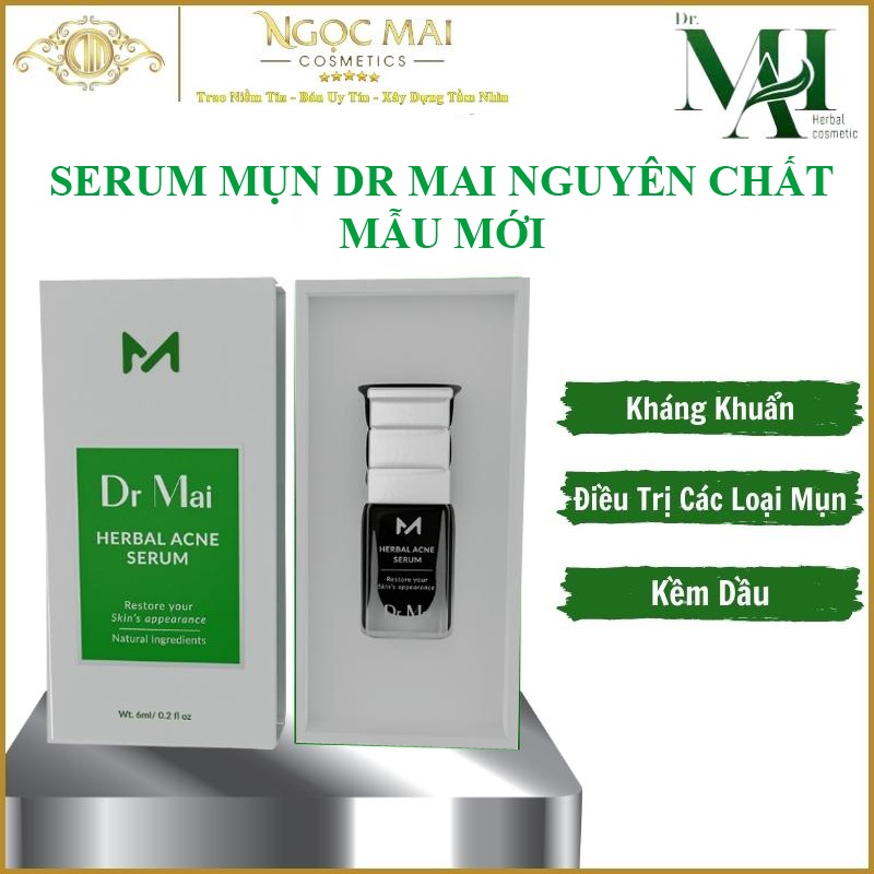 Serum Dr Mai Nguyên Chất chính hãng 6ml sạch mụn giảm nhờn mờ thâm se khít lỗ chân lông