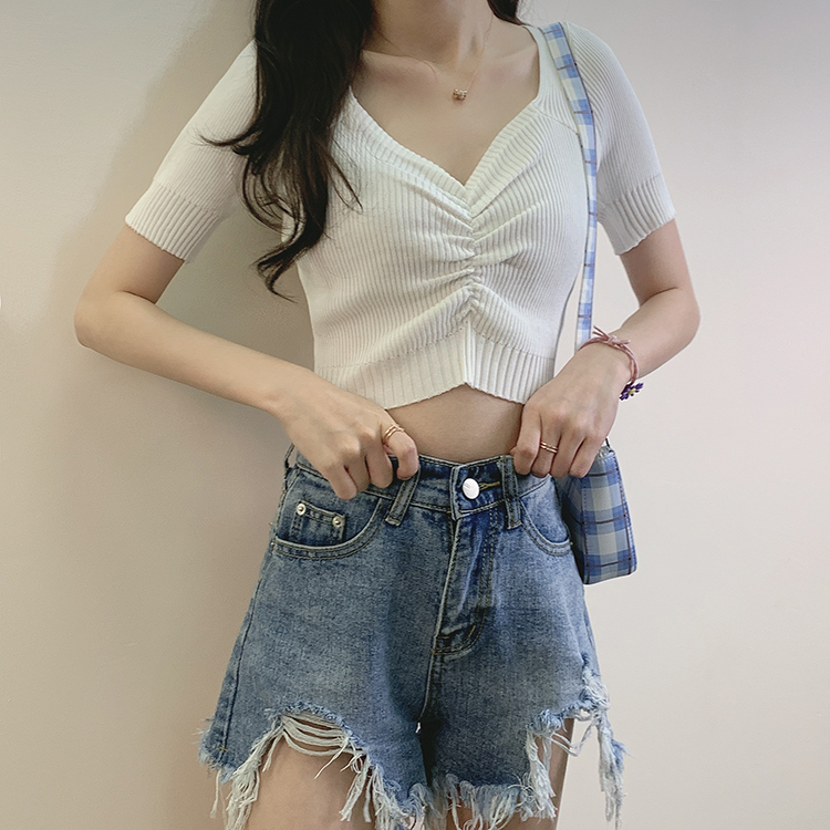 Áo croptop kiểu nữ đẹp hot hiện nay 2021 nhún ngực Hàn Quốc