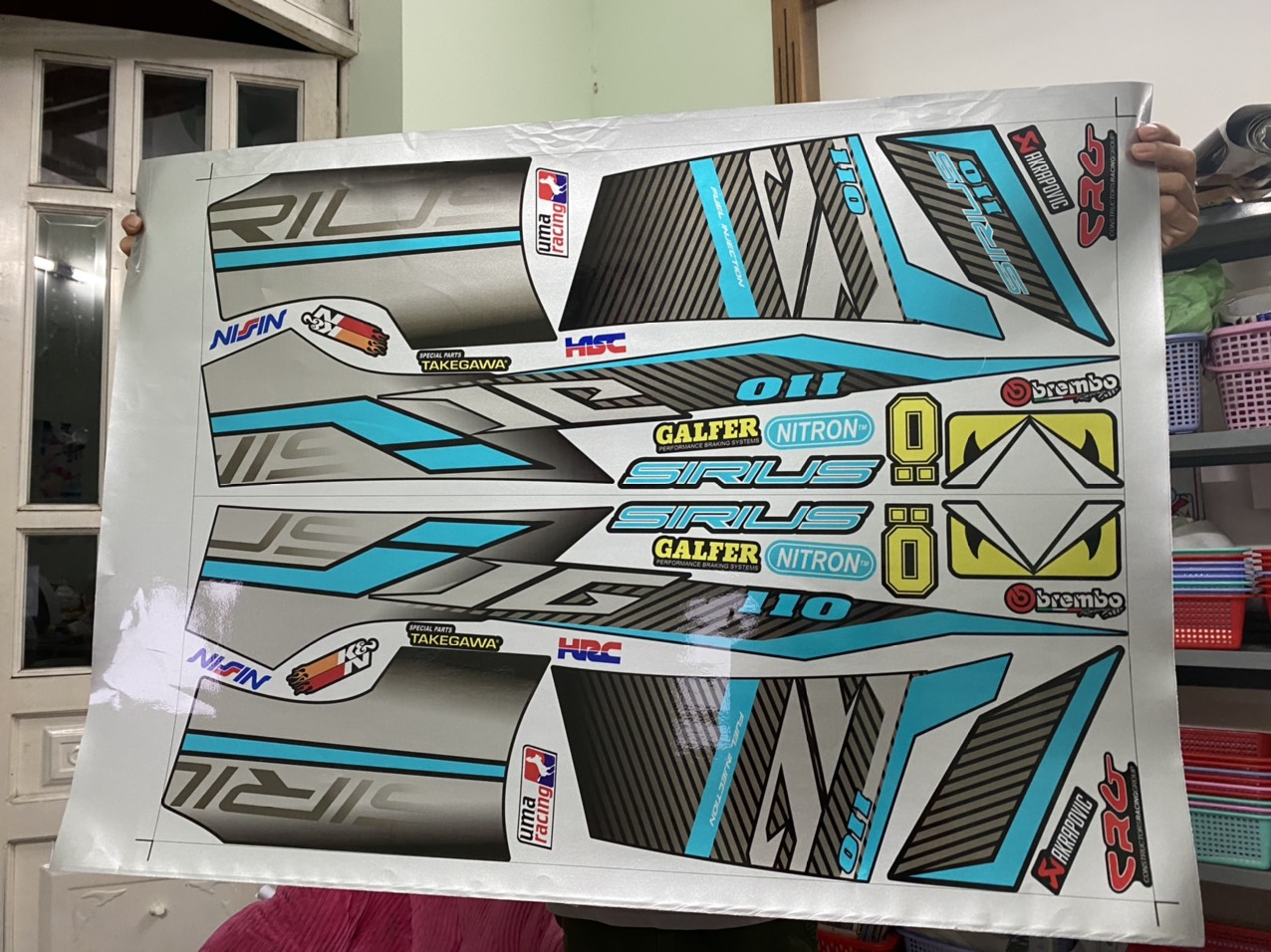 Tem rời Sirius JG xanh đen xám