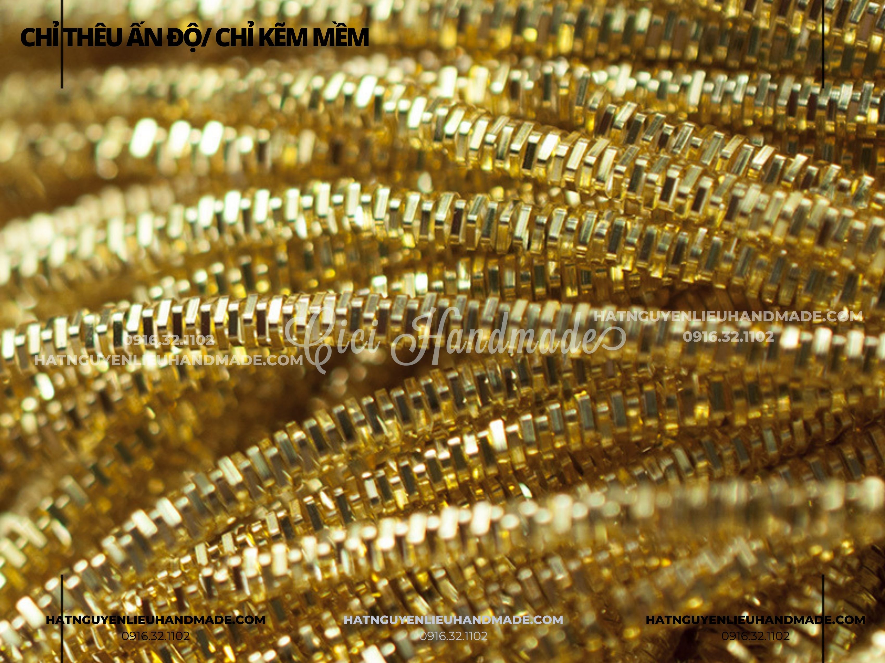 Túi 10g chỉ kẽm chỉ thêu ấn độ dạng kẽm xoắn nhăn mềm 1,5mm Cici Handmade chuyên hạt đá hạt pha lê hạt cườm hạt trang sức