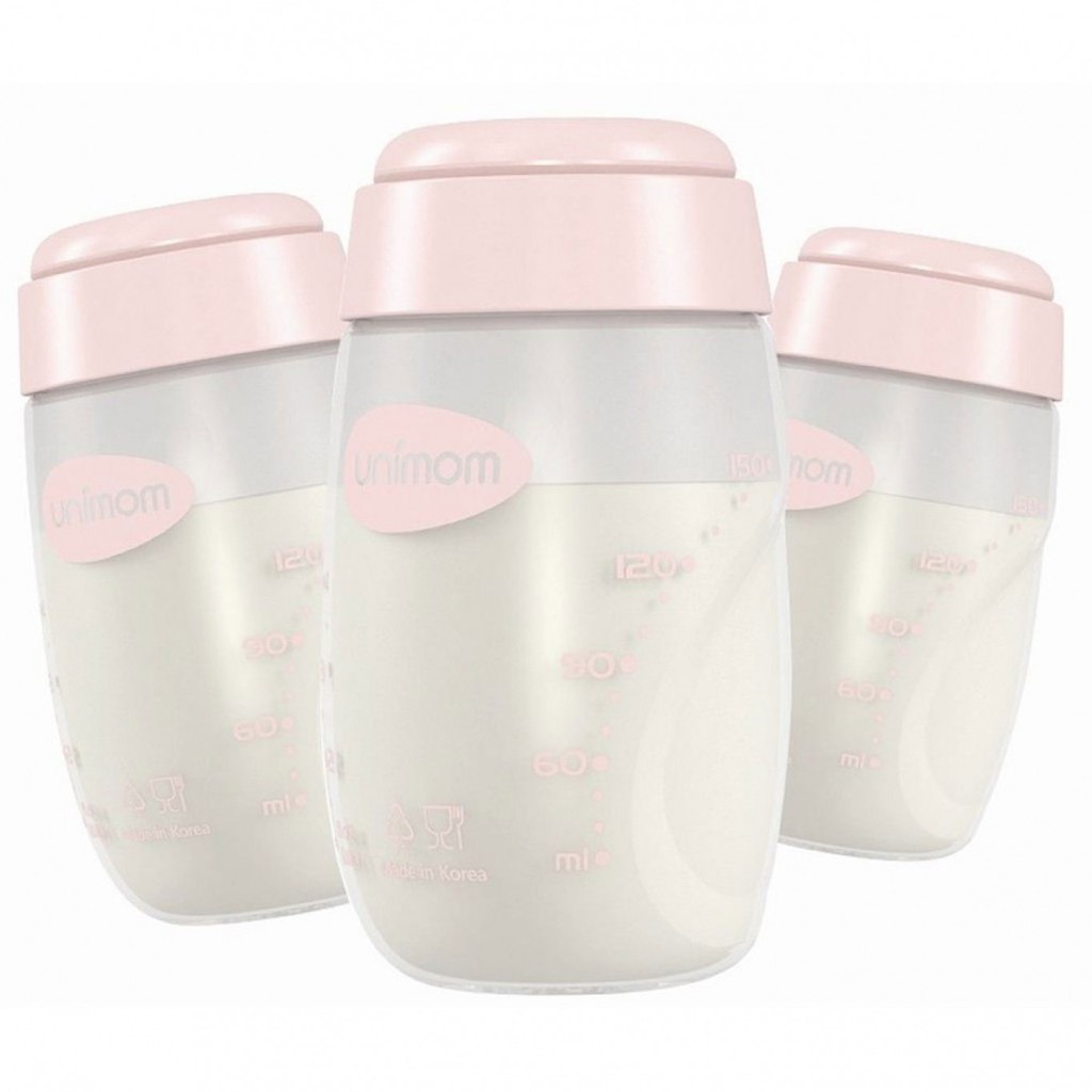 Bình trữ sữa mẹ unimom có núm ti cho bé bú - 150ml um871128
