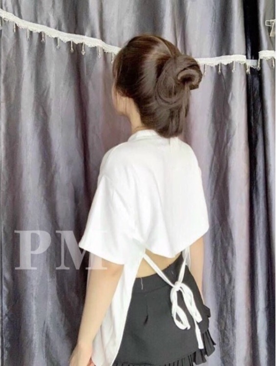 Áo thun kiểu form rộng hở lưng cột dây siêu hot