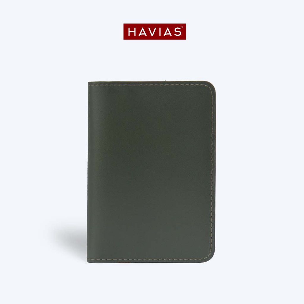 SATONI HAVIAS ví đứng mini đựng tiền nhiều ngăn tiện lợi da Nappa thật 100%