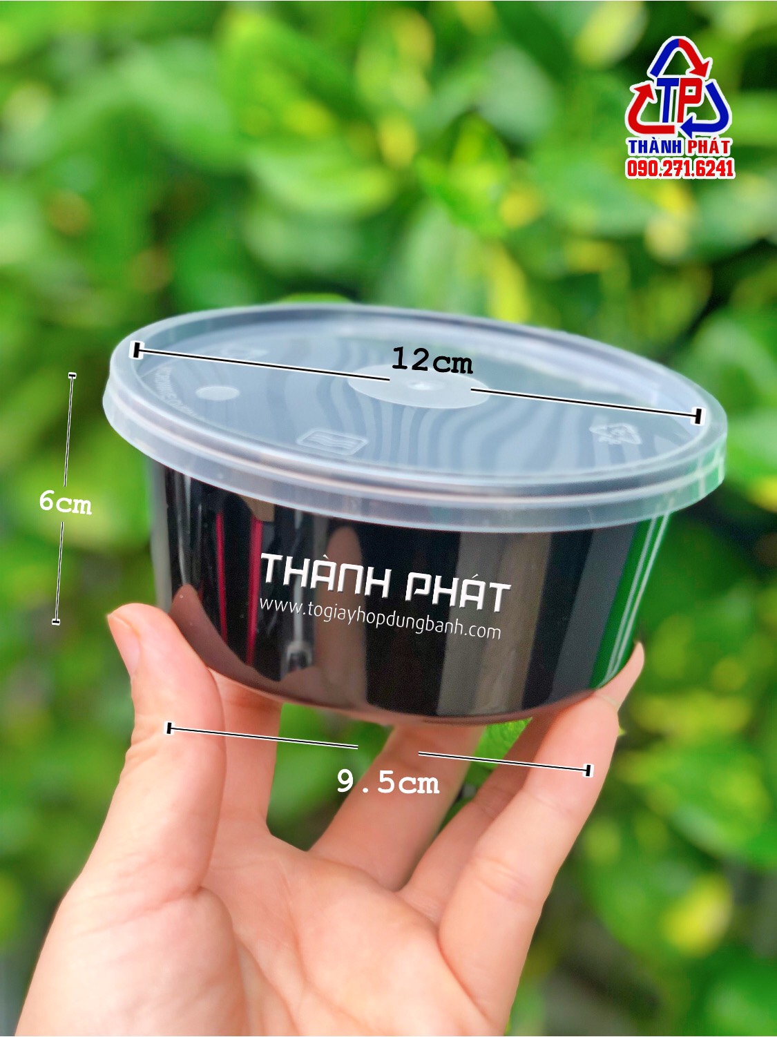 100 Tô tròn đen 350ml dùng đựng chè trôi nước, xôi, canh - tô nhựa đựng súp, đựng chè
