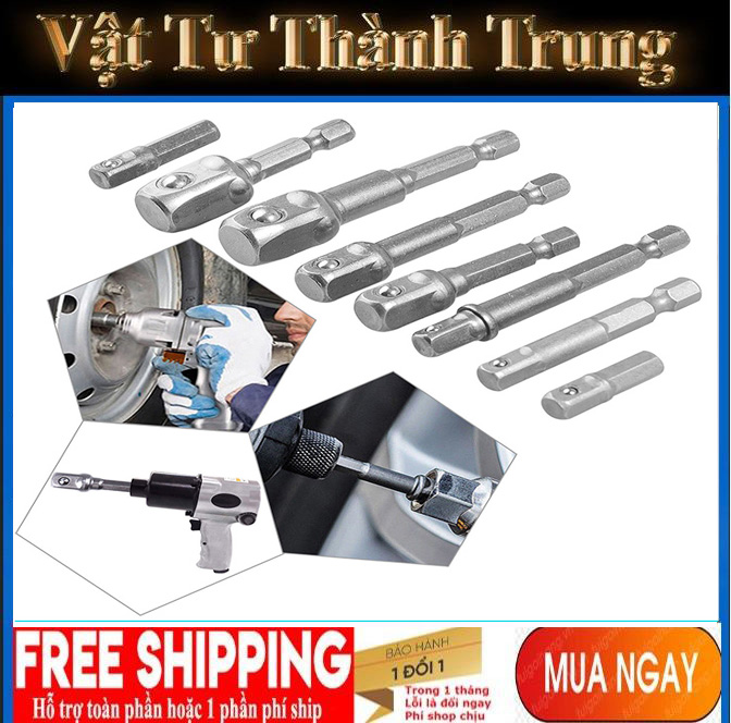 Bộ 8 đầu chuyển vặn khẩu cho máy khoan