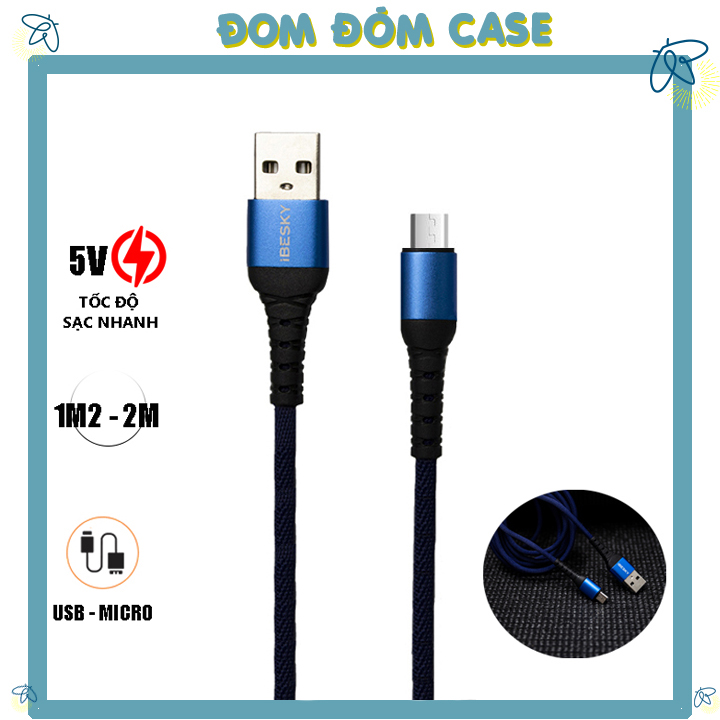 Dây sạc micro usb ibesky ls32 x14 cho android chính hãng