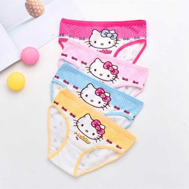 Set 4 quần chíp tam giác cho bé, quần lót cotton cho bé gái