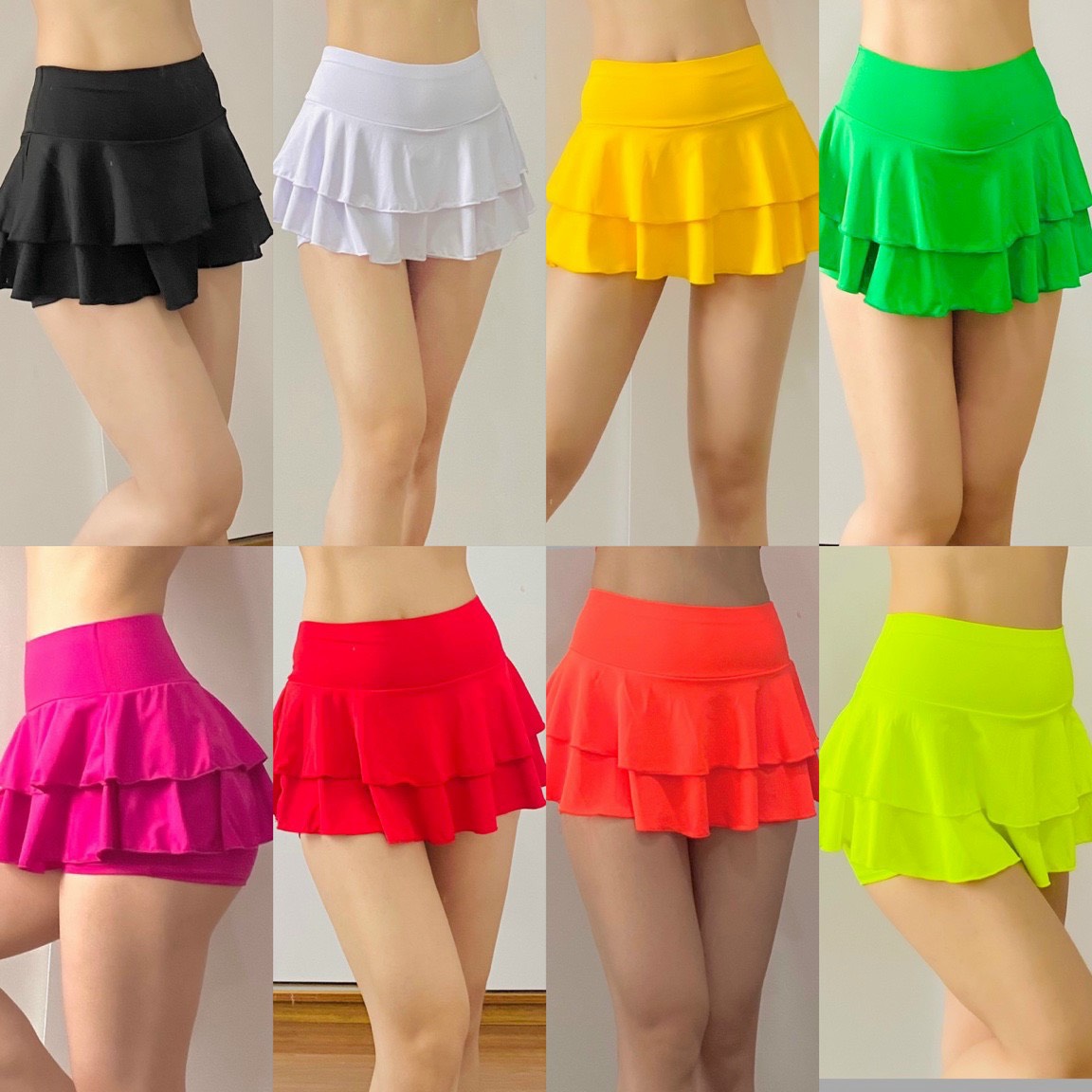 Chân váy dập ly 2 tầng có lót quần bên trong xinh xắn khoe dáng đẹp
