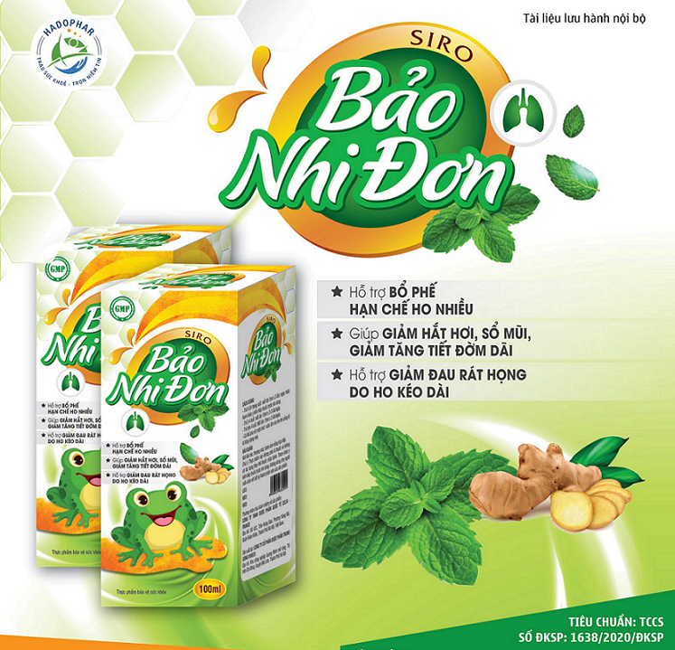 Siro Bảo Nhi Đơn – Giảm Ho, Long Đờm, Hắt Hơi Sổ Mũi, Giảm Đờm, Giảm Đau Rát Họng – Dễ Uống Cho Trẻ - Lọ 100ml