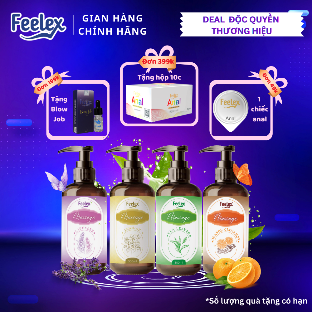 Tinh dầu massage body Feelex nhiều mùi hương, phù hợp với mọi loại da