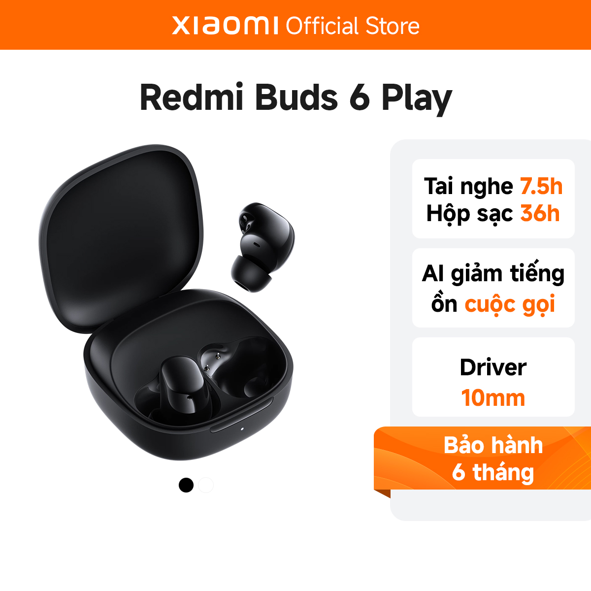 Tai Nghe Không Dây Xiaomi Redmi Buds 6 Play Độ Trễ Thấp Quốc Tế Chính Hãng Bảo Hành 6 Tháng