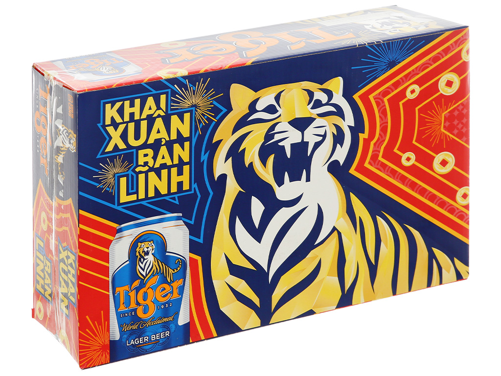 Thùng 24 Lon Bia Tiger Lon 330ml