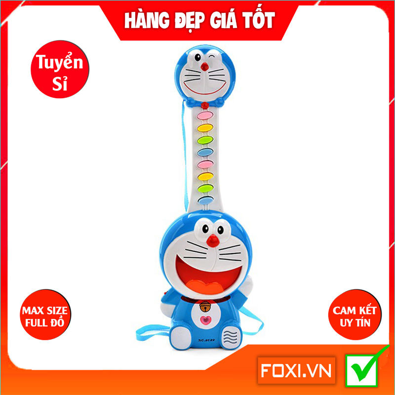 Bộ đàn ghita guitar Foxi điện tử Doraemon Đô rê mon Dùng Pin đồ chơi phát nhạc dễ thương ngộ nghĩnh
