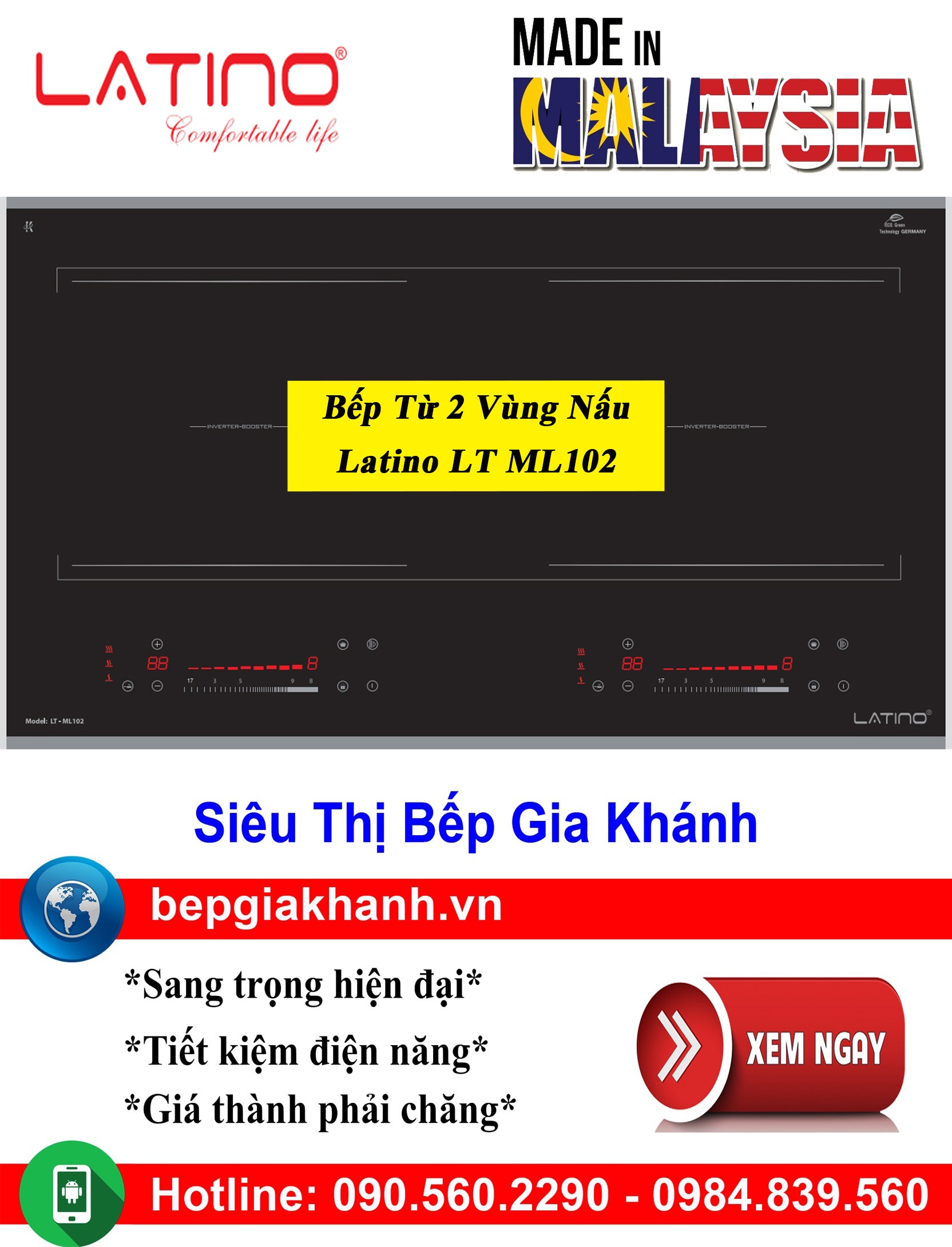 [HCM]Bếp từ đôi Latino LT ML102 nhập khẩu Malaysia, bếp từ, bếp điện từ, bếp từ đôi, bếp điện từ đôi, bếp từ giá rẻ, bếp điện từ giá rẻ, bếp từ đơn, bep tu don, bep tu