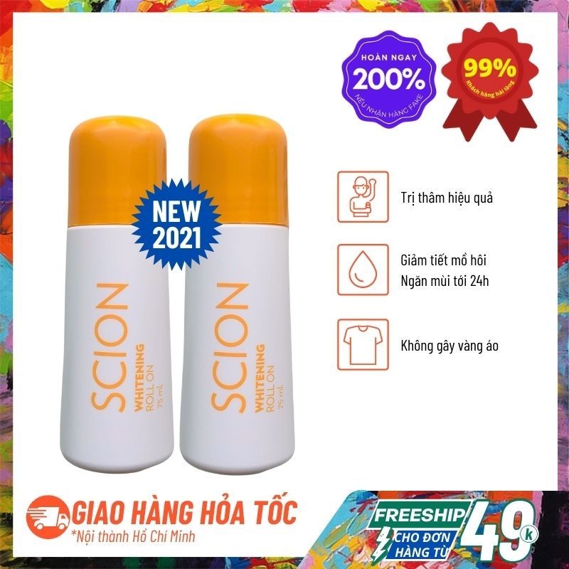 Lăn khử mùi Scion 75ml chính hãng Whitening Roll On Mỹ khô thoáng lưu hương đến 24h