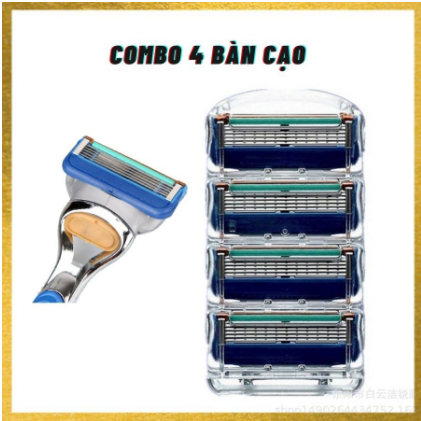 Combo 4 đầu cạo dao cạo râu 5 lưỡi Gillette Fusion/Proglide/Proshield (bất chấp các loại râu)