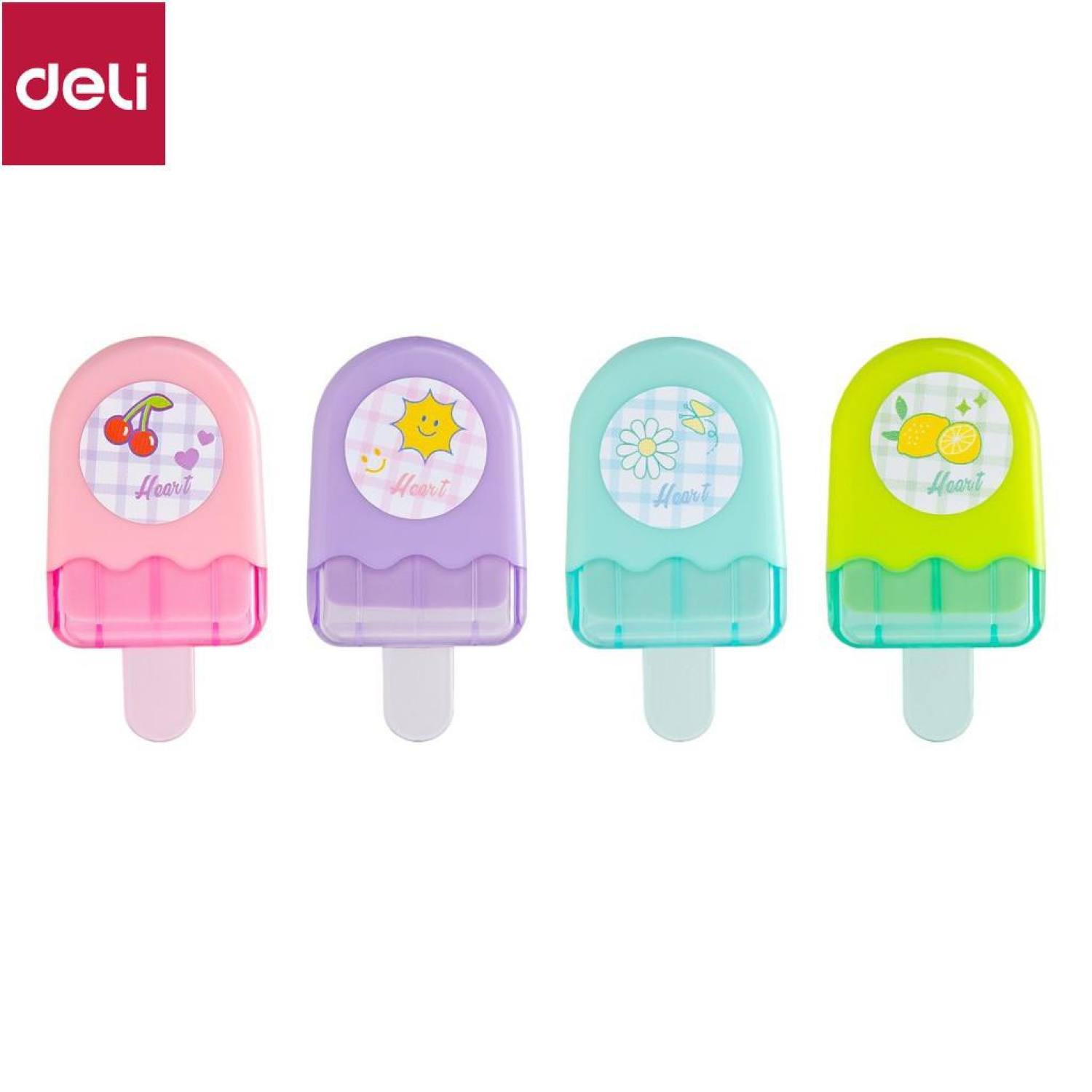 Gôm tẩy màu deli hình que kem - 1 chiếc - 71122