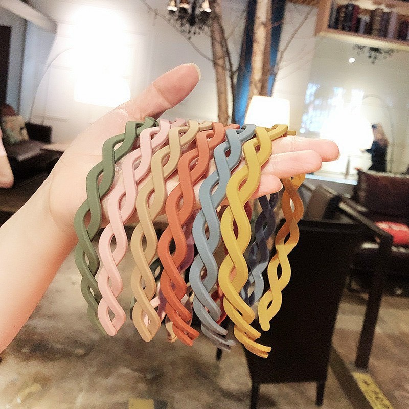 Bờm tóc băng đô nhựa trơn lượn sóng bản to