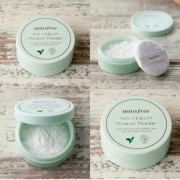 Phấn phủ dạng bột kiềm dầu Innisfree – no sebum mineral powder (xanh), chiết xuất từ các thành phần lành tính, chất lượng đảm bảo an toàn cho người sử dụng, cam kết như mô tả