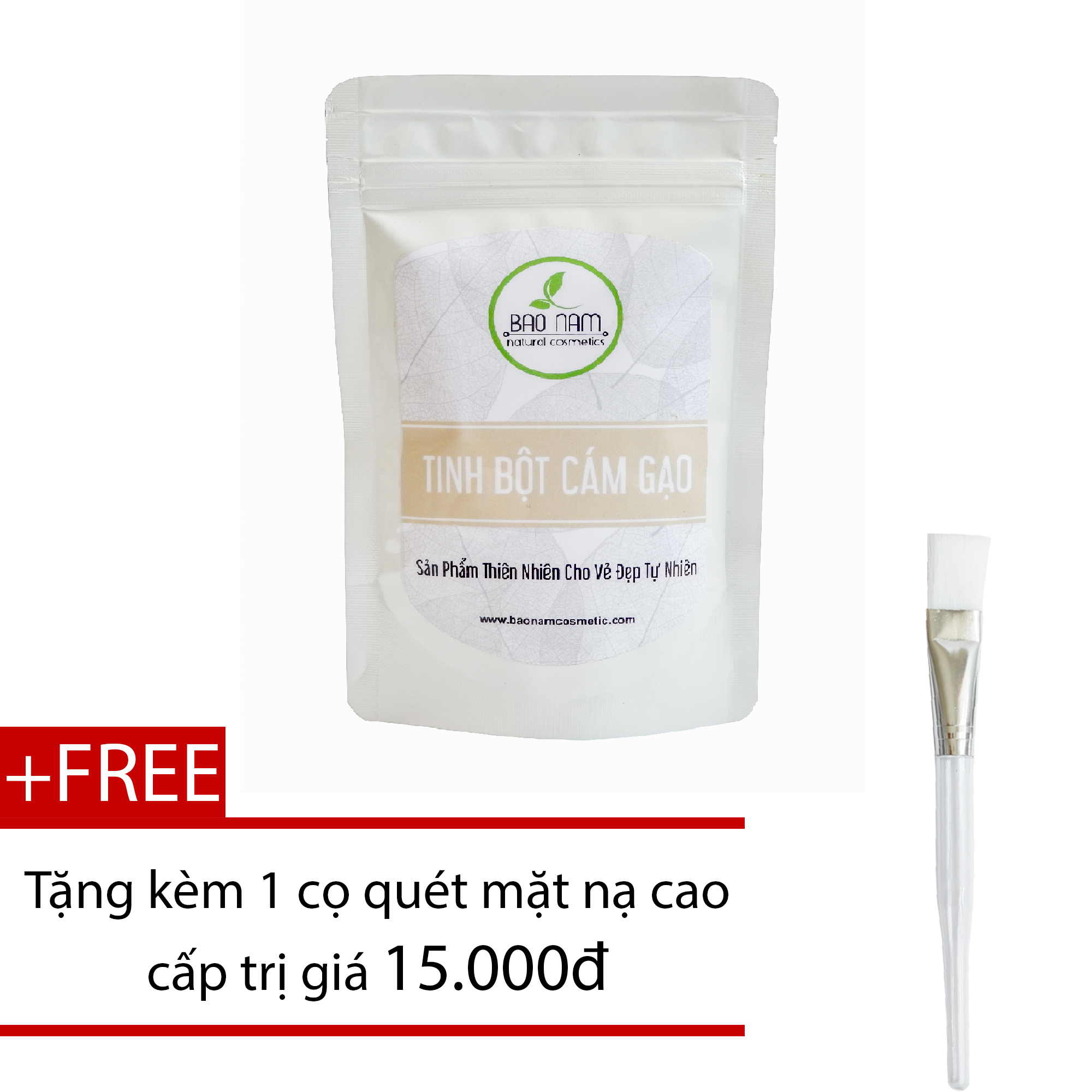 [HCM]Bột Cám Gạo Trị Sẹo Mụn 100g ( dạng túi) BẢO NAM - Tặng Cọ Quét Mặt Nạ  [ Sản Phẩm đã được kiểm nghiệm y tế ]