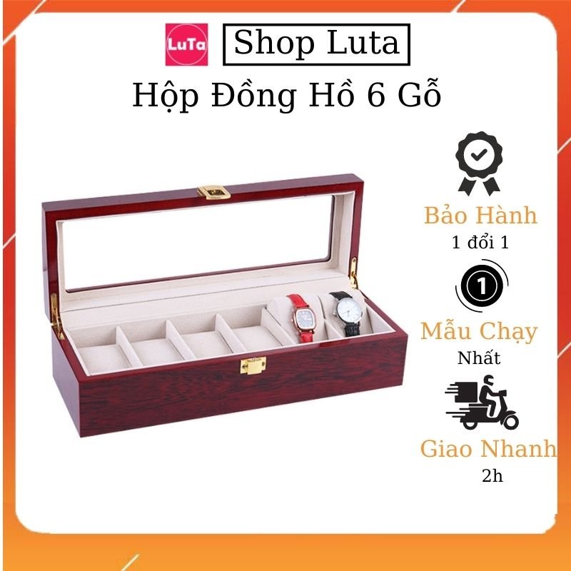 Hộp đựng đồng hồ gỗ 6 chiếc