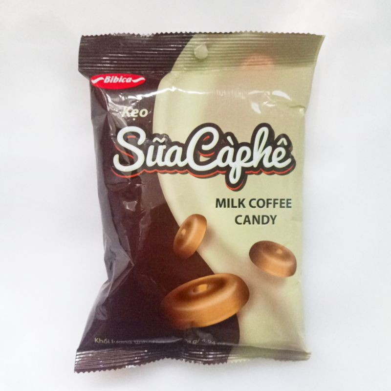 Kẹo sữa cà phê bibica gói 140g. date 07.2022