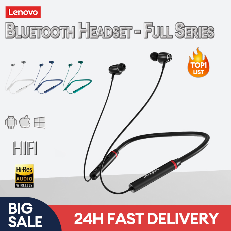  Lenovo Tai Nghe Nhét Tai Bluetooth 5.0 Không Dây Loa Thể Thao HE05X Tai Nghe Chống Nước Tai Nghe Đeo Cổ Thể Thao 