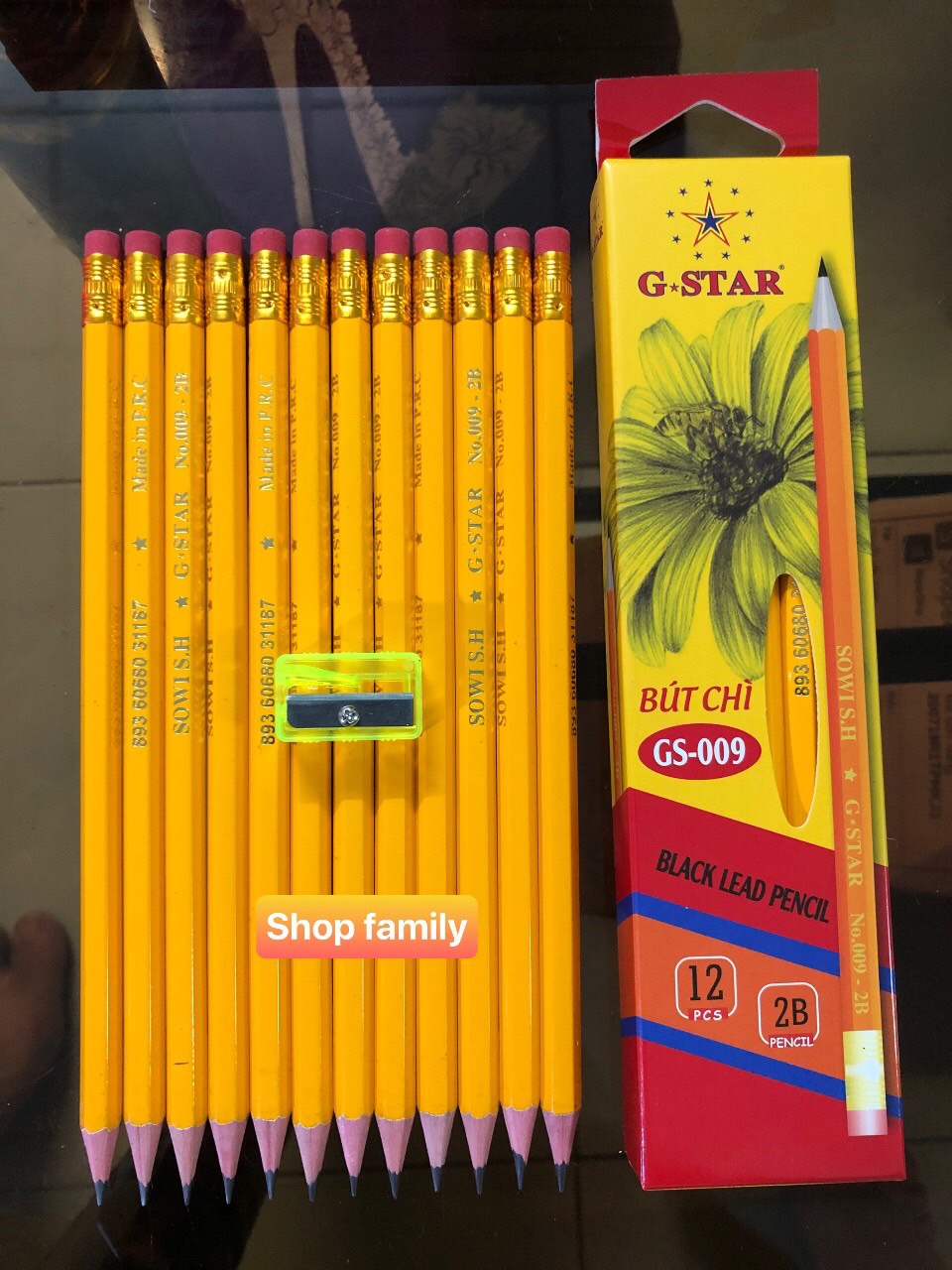 { ẢNH THẬT CÓ VIDEOS } Hộp 12 cây viết chì gỗ 2B hàng nhập khẩu cao cấp + tặng 1 chuốt viết chì nét đậm và không chất độc hại an toàn tuyệt đối cho bé