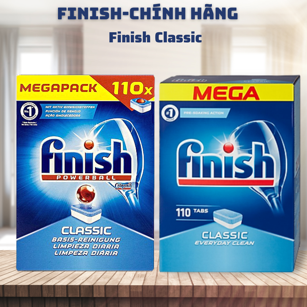 Viên rửa bát Finish Classic 110 viên dùng cho máy rửa bát - Nhập Khẩu Chính Hãng
