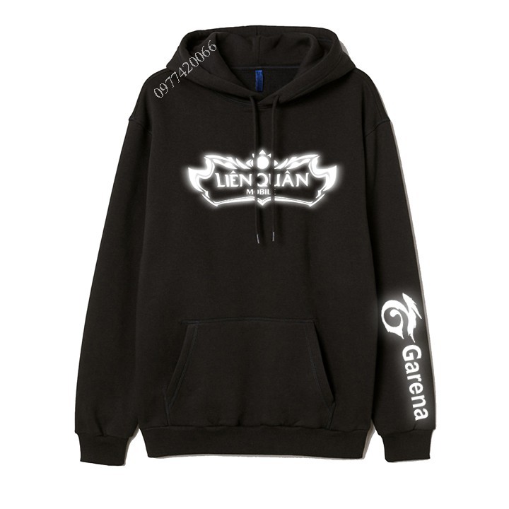 Áo Hoodie Liên Quân phản quang - Áo Hoodie FreeFire phản quang hình in cực chất