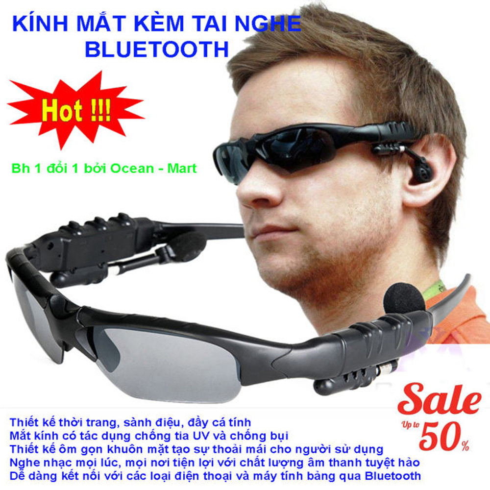[HCM]kính ngầu 😎, Kính mát kiêm tai nghe Bluetooth (Đen) + Tặng kèm bao da Mắt kính Bluetooth Sport Grown Tech V4.1 AT120 (Đen) Mẫu Mới 2019 Kết Nối Bluetooth Nghe Nhạc Chống Bụi Bảo Vệ Mắt Khỏi Tia Uv. BH 1 ĐỔI 1