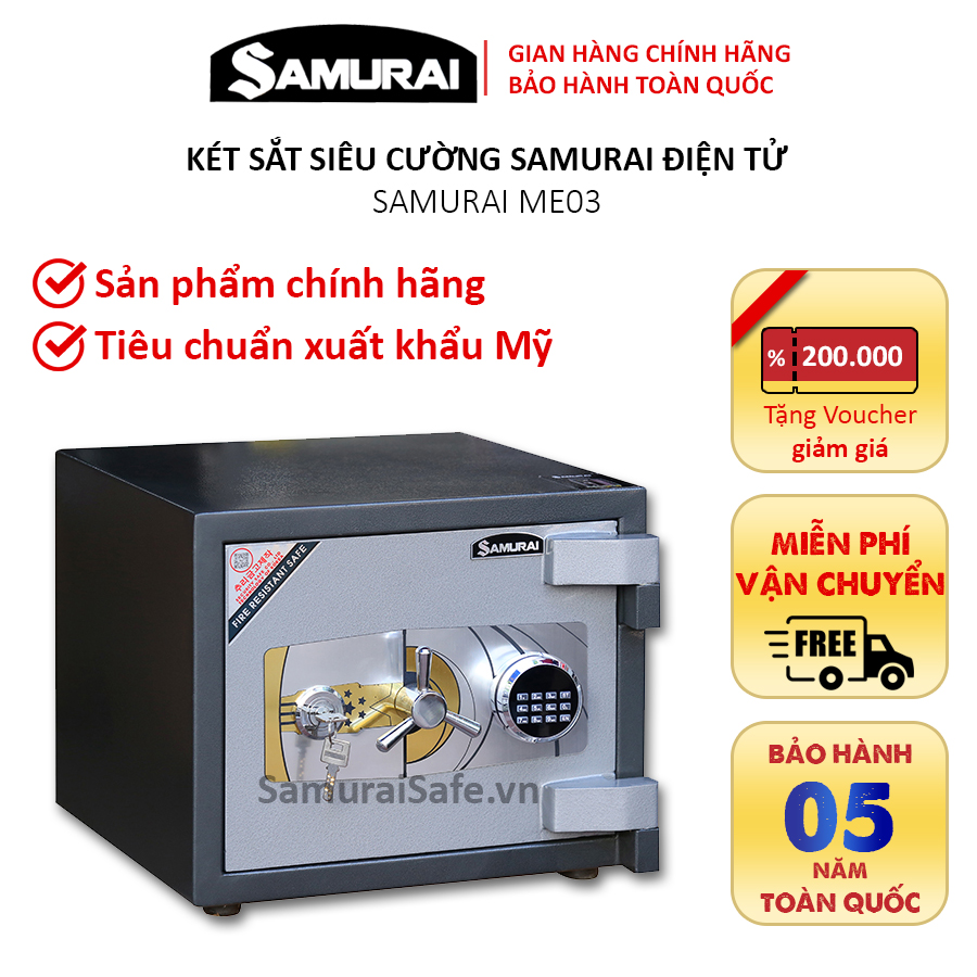 Két sắt siêu cường samurai me03 chống cháy, chống cạy khóa điện tử cao cấp