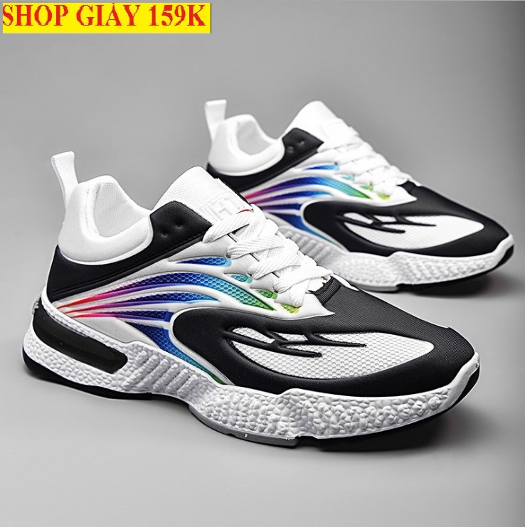 Giày sneaker nam giày thể thao nam T06 màu đen cam giày ulzzang nam giày chạy bộ nam giày thời trang nam