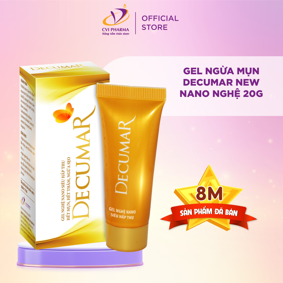 Gel Nghệ Nano sạch mụn sáng da làm mờ thâm Decumar New 20gr