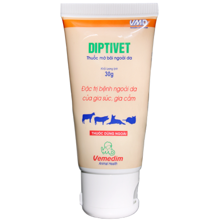 Diptivet, tuýp 30 g. Th.u.ốc mỡ bôi ngoài  da, đặc trị ghẻ, viêm  da, xà mâu ở chó, mèo, heo, trâu, bò, dê cừu, gà đá, vịt cảnh…. Avet Shop