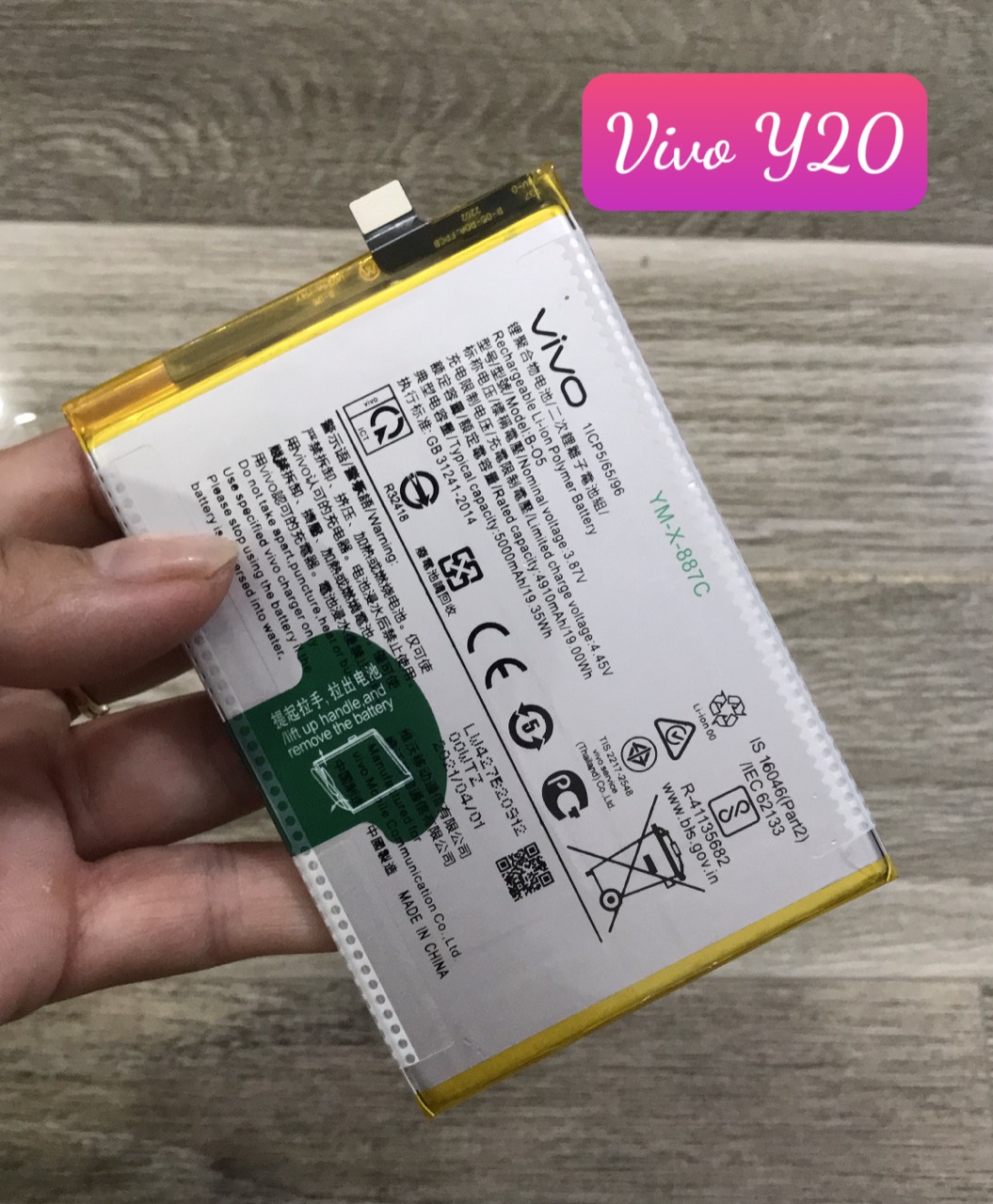 Pin vivo y20 / y20s / y12s / y30 /b-o5 / b-05 pin zin dùng chung -5000mah