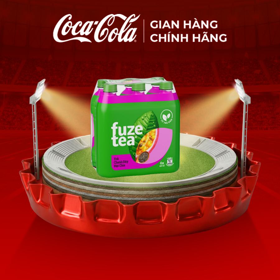 [SIÊU SALE ] Lốc 6 Chai Trà Chanh Dây Và Hạt Chia Fuze Tea 450ml/Chai Sale 4.4 Coca-Cola Chính Hãng_LD