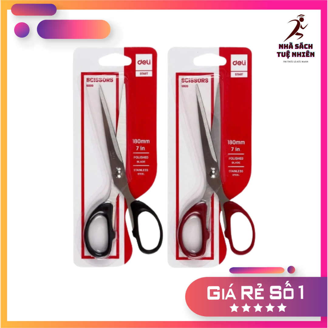 Kéo cắt giấy deli 6009 Đồ cắt giấy Kéo văn phòng