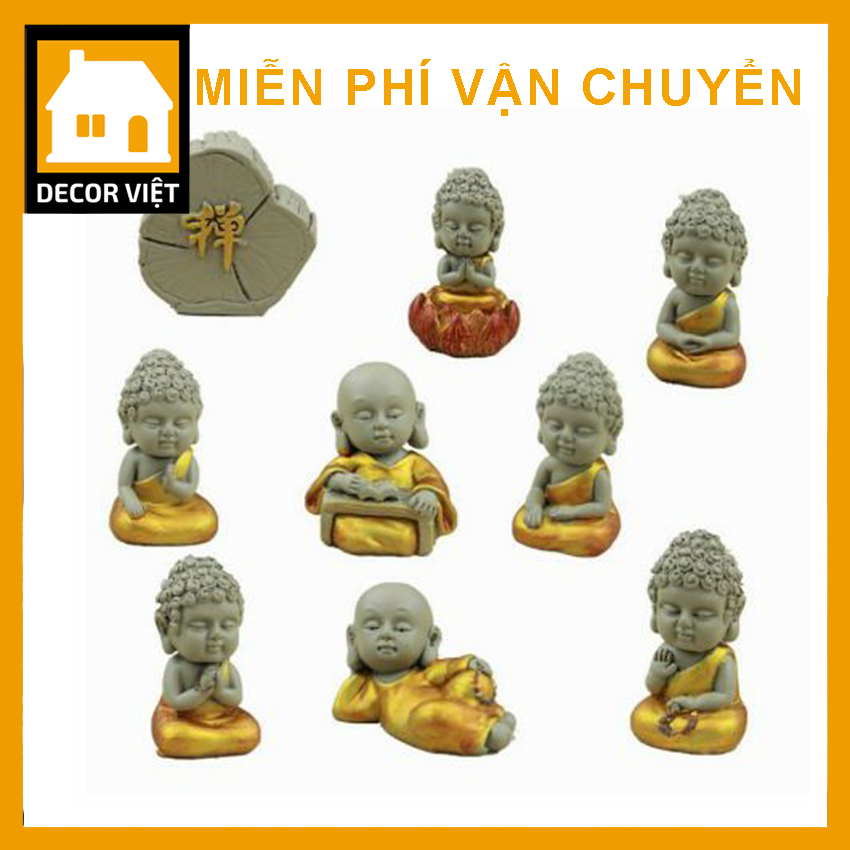 [Chọn mẫu] Bộ tượng phật trang trí tiểu cảnh Tượng phật để xe ô tô tượng mini decor trang trí nhà cửa