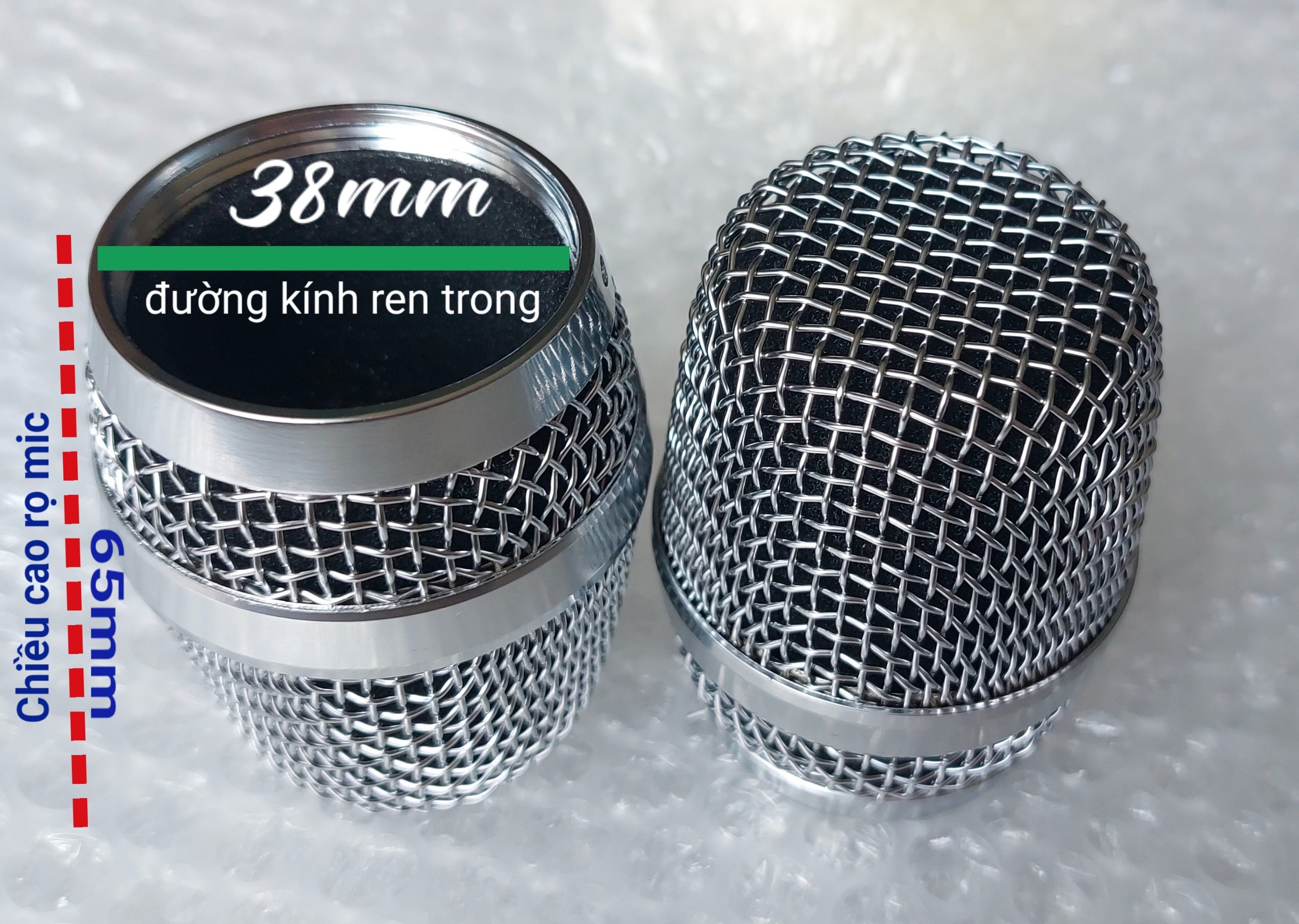 Đầu lưới chụp Mic mạ INOX chống gỉ sét, Rọ micro bền, đẹp - Đầu lưới mic đủ loại - Phố Nhạc