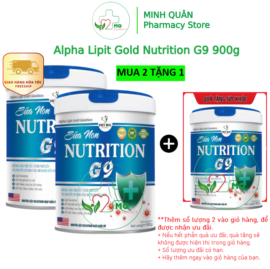 Sữa non alpha lipit gold nutrition g9 900g - freeship max - minh quân pharmacy store