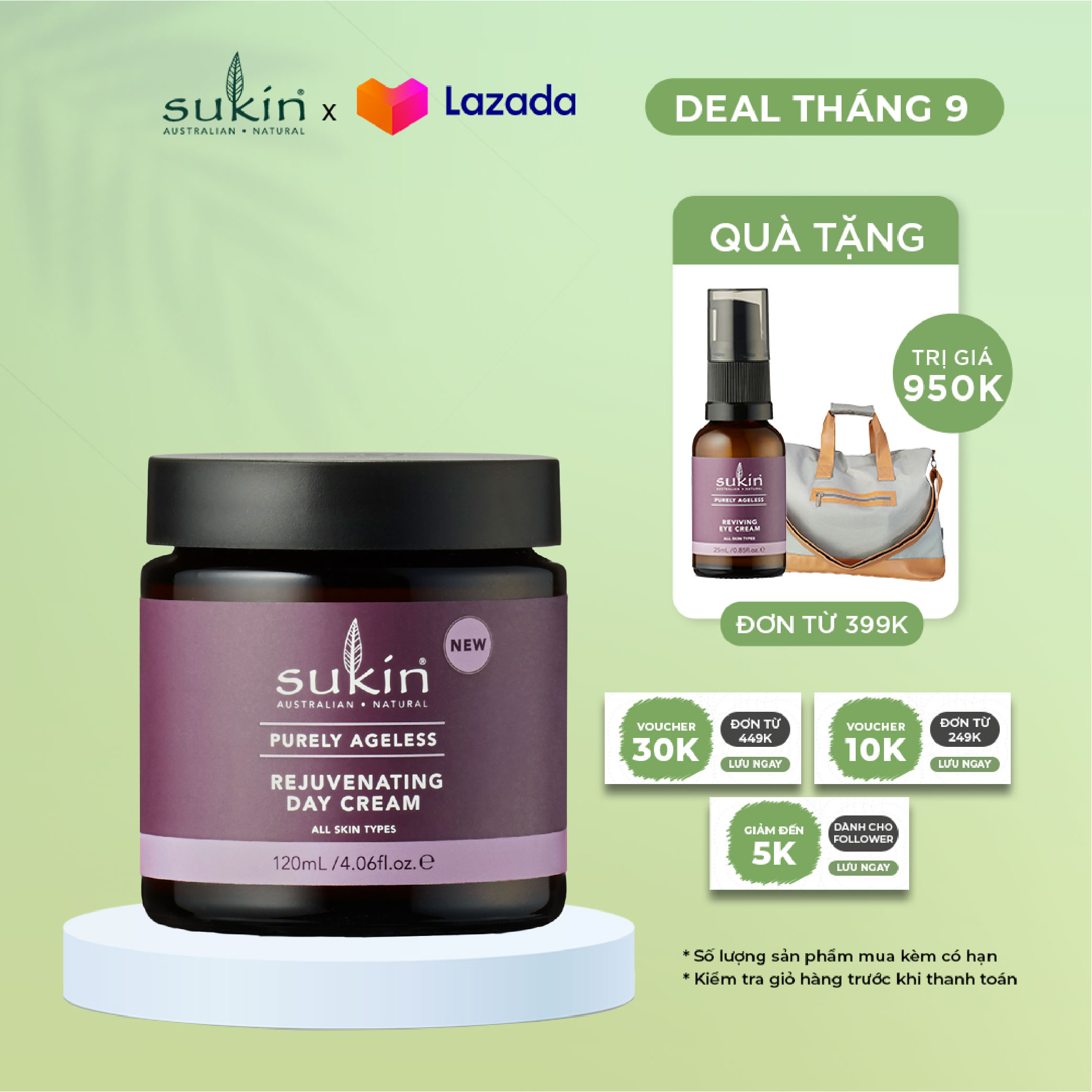 Kem Dưỡng Da Ban Ngày Cho Da Lão Hóa Sukin Purely Ageless Rejuvenating Day Cream 120ml (HSD: 03/12/2024)