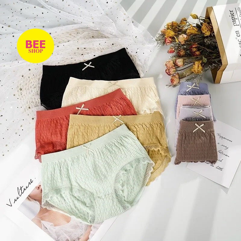Set 5 quần lót nữ cotton nhăn loại 1 kháng khuẩn