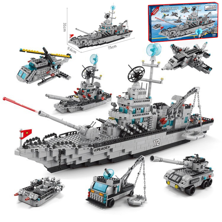 [Hoàn Tiền 10%]1560 CHI TIẾT - 75cm - Bộ Đồ Chơi Xếp Hình Chiến Hạm, ROBOT, Máy Bay, Tàu Sân Bay, Tàu Chiến - Hàng Chuẩn