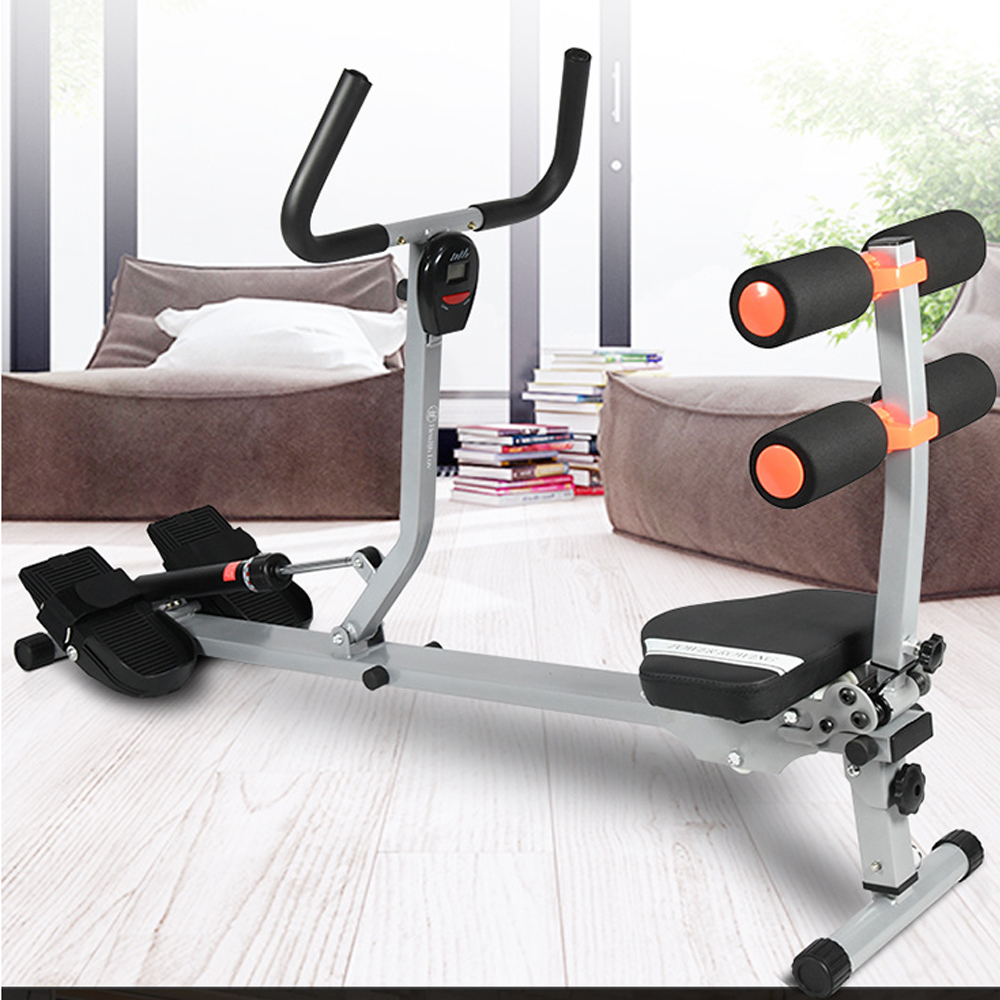 Máy tập thể dục đa năng tại nhà, máy tập chèo thuyền tại nhà với 12 lực cản có thể điều chỉnh, màn hình LCD hiển thị thông số, tải trọng tối đa 150kg