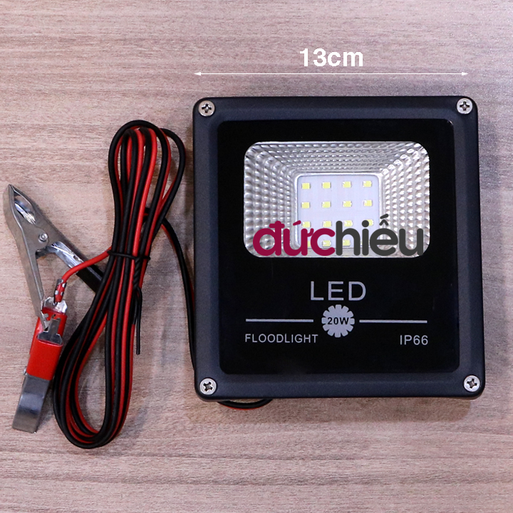 Đèn pha LED kẹp bình ắc quy 12v 20w - Đức Hiếu Shop