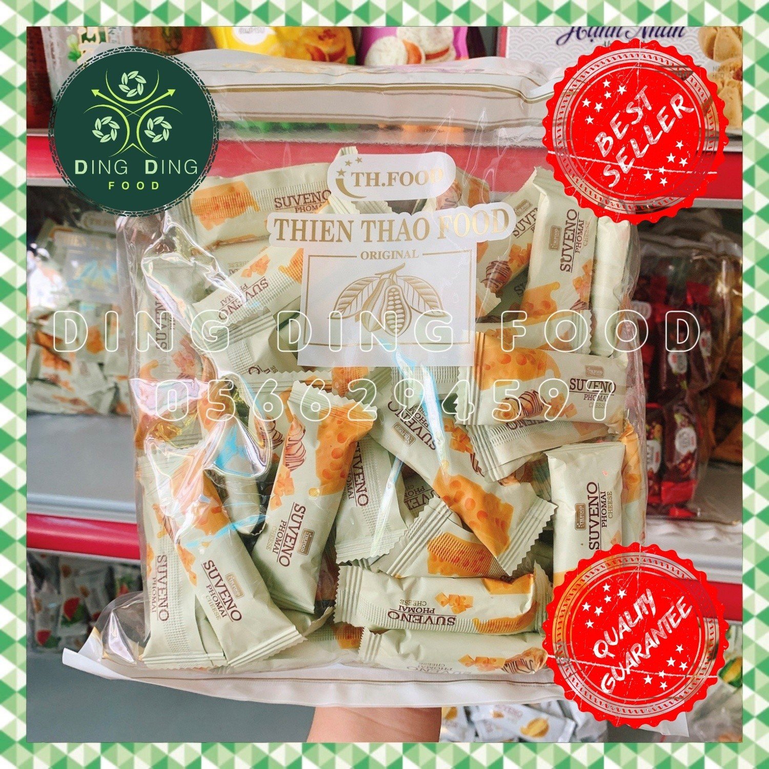 Mới - Bánh Xốp Suveno Vị Phô Mai 500g (Khoảng 50 Cái), Bánh Sữa Chua Thiên Thảo, Ăn Vặt Siêu Ngon, DING DING FOOD