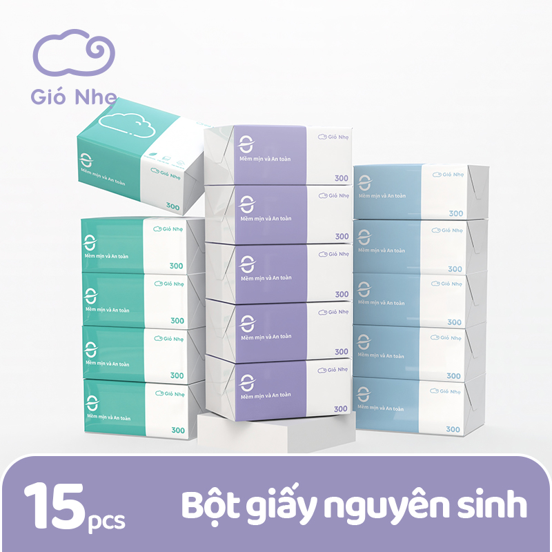 Thùng 33 gói giấy ăn rút Gió Nhẹ 3 màu cao cấp 4 lớp dày dặn, mềm mịn - 4