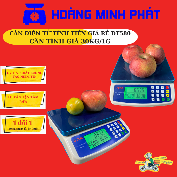 Cân tính tiền DT580 30kg/1g (cân thực phẩm tính tiền giá rẻ)